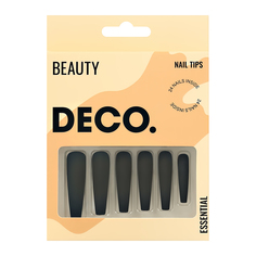 Набор накладных ногтей с клеевыми стикерами DECO BEAUTY essential cruel black