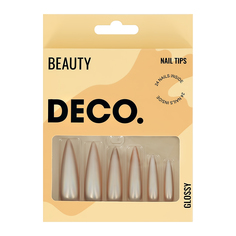 Набор накладных ногтей с клеевыми стикерами DECO. BEAUTY glossy diamond shine