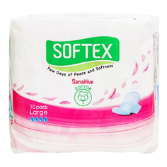 Прокладки женские с крылышками гигиенические Softex Sensitive Cotton Large 10 шт.
