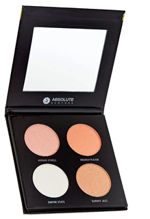 Палетка хайлайтеров ABSOLUTE NEW YORK Glow in the city New york glow, 4 оттенка, 20 г