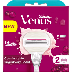 Сменные кассеты для бритвы Gillette Venus Olay ComfortGlide Sugarberry , 1+1 шт (2шт)