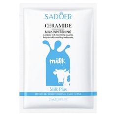 Тканевая маска для лица Sadoer Увлажняющая и выравнивающая c коровьим молоком 25 г
