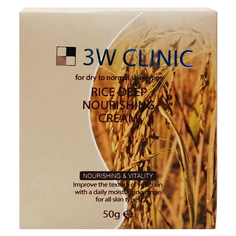 Питательный крем для лица с экстрактом риса 3W Clinic, Корея, 50 мл