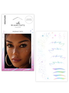 Набор переводных тату Miamitats Face tattoos holo flame мейкап