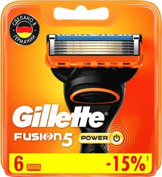 Gillette Fusion5 Power Сменные кассеты для бритвы, 6 шт