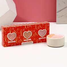 Соль для ванны Чистое счастье Love ягодный смузи чизкейк ароматная роза 300 г 3шт