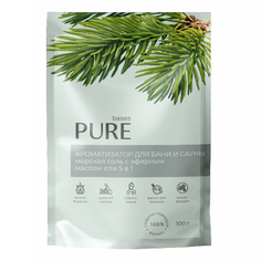 Соль для бани и сауны Pure Bases с эфирным маслом ели 100 г No Brand