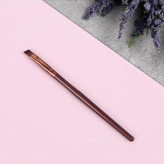 Кисть для макияжа «Brush СOFFEE», скошенная, 13 см, цвет коричневый/бронзовый Queen Fair