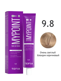 Гель краска для волос TEFIA Tone On Tone 9.8 очень светлый блондин коричневый 60 мл