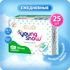 Прокладки ежедневные антибактериальные Young Show USA time 155мм, 25 шт