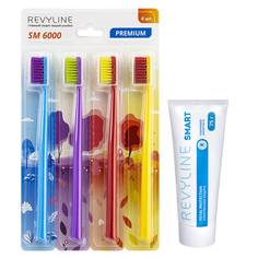 Набор зубных щеток Revyline SM6000 Smart, 4 шт + Зубная паста Revyline Smart, 75 г