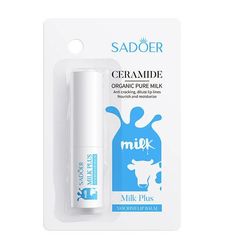 Увлажняющий органический бальзам для губ Sadoer с керамидами и аминокислотами молока 2,7г