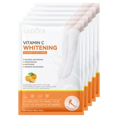 Тканевая маска для ног Sadoer Питательная и выравнивающая с витамином С 5шт
