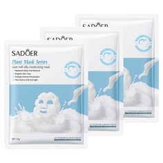 Тканевая маска для лица Sadoer Увлажняющая с протеинами козьего молока 3 шт