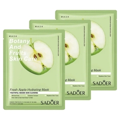Набор Sadoer Увлажняющая тканевая маска для лица с экстрактом яблока 25 г х 3 шт