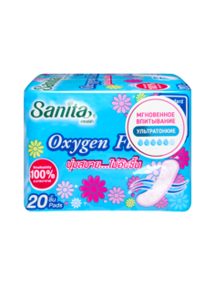 Ежедневные прокладки SANITA Oxygen Flow ультрадышащие 16 см, 20 шт