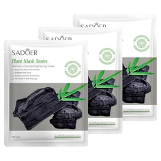 Набор Sadoer Очищающая тканевая маска для лица с бамбуковым углем 25 г х 3 шт