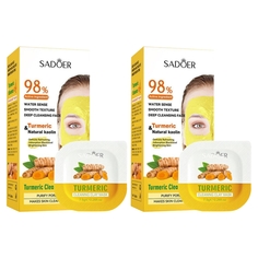Маска для лица Sadoer Очищающая глиняная с куркумой 8 шт по 75 г х 2 уп