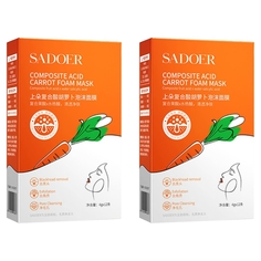 Маска для лица Sadoer Композитная кислотно морковная пенная 12шт по 4 грх2уп