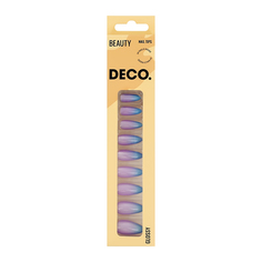 Набор накладных ногтей с клеевыми стикерами DECO. BEAUTY glossy violet shine