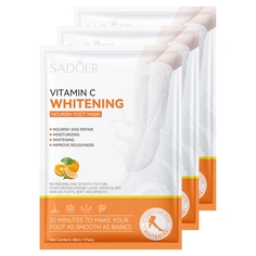 Тканевая маска для ног Sadoer Питательная и выравнивающая с витамином С 3шт