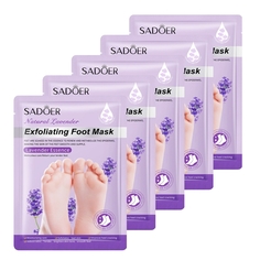 Набор Sadoer Отшелушивающая тканевая маска для ног с экстрактом лаванды 35 г х 5 шт