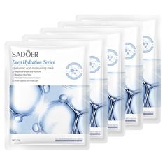 Набор Sadoer Увлажняющая тканевая маска для лица с гиалуроновой кислотой 25 г х 5 шт