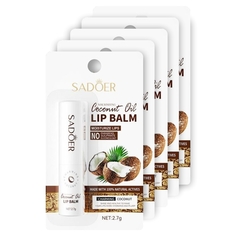 Набор Sadoer Увлажняющий бальзам для губ с экстрактом кокоса 2,7 г х 5 шт