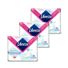 Прокладки ночные LIBRESSE Ultra Pure Sensitive Ночные 6 шт х 3 уп