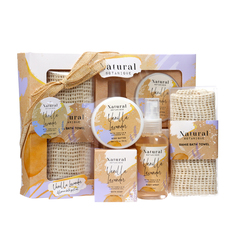 Подарочный набор Natural Botanique: мыло 80 г, мист 120 мл, масло 50 мл, мочалка No Brand