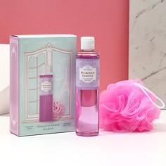 Набор "Нежная забота", гель для душа, 250 мл и мочалка для тела Чистое счастье