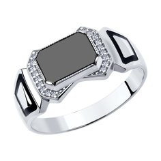 Кольцо из серебра р. 22,5 SOKOLOV 94011392, шпинель нано/фианит/эмаль