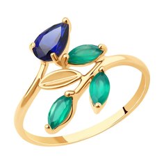 Кольцо из красного золота с агатом/корундом искусственным р. 18.5 SOKOLOV 716225