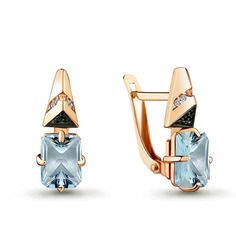 Серьги из серебра с топазом Aquamarine 4474902Ч_925_з