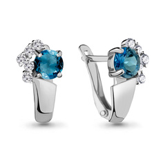 Серьги из серебра с топазом Aquamarine 4480308А_925_р