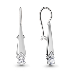 Серьги из серебра Aquamarine 46813А_925_р, фианит
