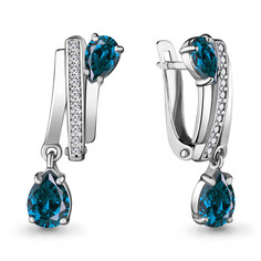 Серьги из серебра с топазом Aquamarine 4721208А_925_р
