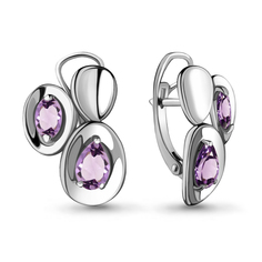 Серьги из серебра с аметистом Aquamarine 4722104_925_р