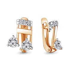 Серьги из серебра Aquamarine 48582А_925_з, фианит