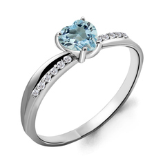 Кольцо из серебра с топазом р. 16 Aquamarine 6507102А_925_р