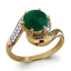 Кольцо из серебра р. 17,5 Aquamarine 6532909А_925_з_17.5, агат/фианит