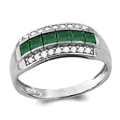 Кольцо из серебра р. 17 Aquamarine 6536409А_925_р_17, агат/фианит