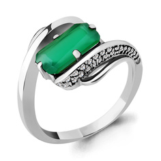 Кольцо из серебра с агатом р. 18 Aquamarine 6580109А_925_р