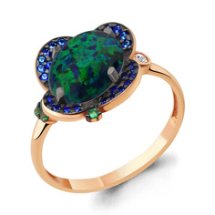 Кольцо из серебра с сапфиром р. 17,5 Aquamarine 6598596БГ_925_з