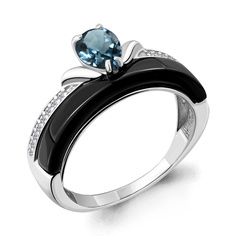 Кольцо из серебра с топазом р. 17 Aquamarine 6911008А_925_р