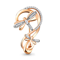 Брошь из серебра с фианитом Aquamarine 77350А_925_з