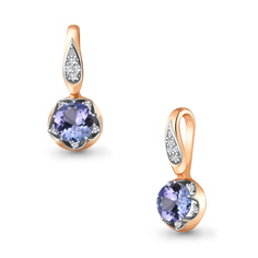 Кулон из красного золота Aquamarine 920978к_585_кз, бриллиант/танзанит
