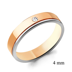 Кольцо обручальное из красного золота р. 20,5 Aquamarine 963116к_585_кз_20.5, бриллиант