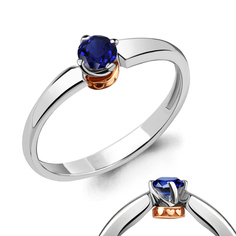 Кольцо из красного золота р. 17,5 Aquamarine 963881к_585_кз_17.5, сапфир