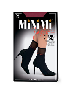 Носки женские Minimi Basic MICRO CUORI 50 бордовые OS